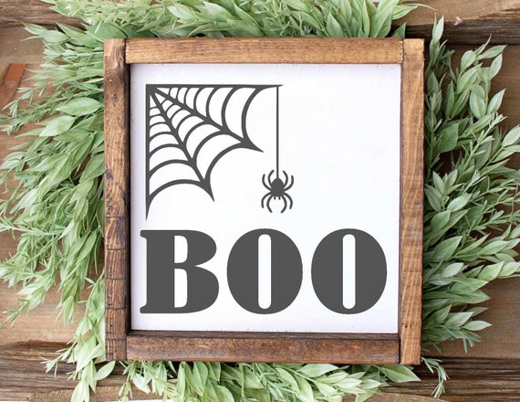 Download Halloween Svg Halloween Sign Svg Boo Svg Home Decor Spider Etsy PSD Mockup Templates