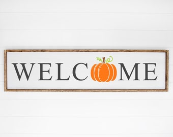 Welcome Fall SVG, Fall Sign SVG, Pumpkin SVG, Autumn, Home Decor, Thanksgiving svg, Halloween svg, Family, Silhouette Cricut Cut File