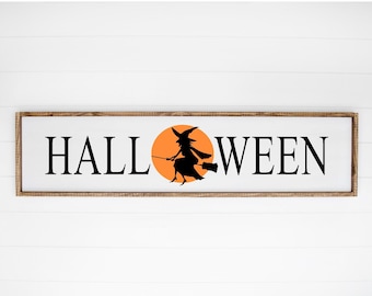 Halloween SVG, Halloween Sign SVG, Halloween Fall SVG, Fall, Witch, Autumn, Welcome, Harvest, Witch Broom, Silhouette Cricut Cut File