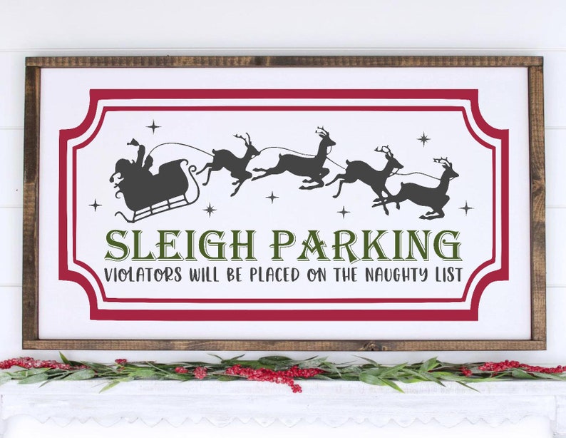 Christmas Sign SVG Sleigh Parking Santa SVG Holiday SVG | Etsy Christmas Sign SVG Sleigh Parking Santa SVG Holiday SVG | Etsy