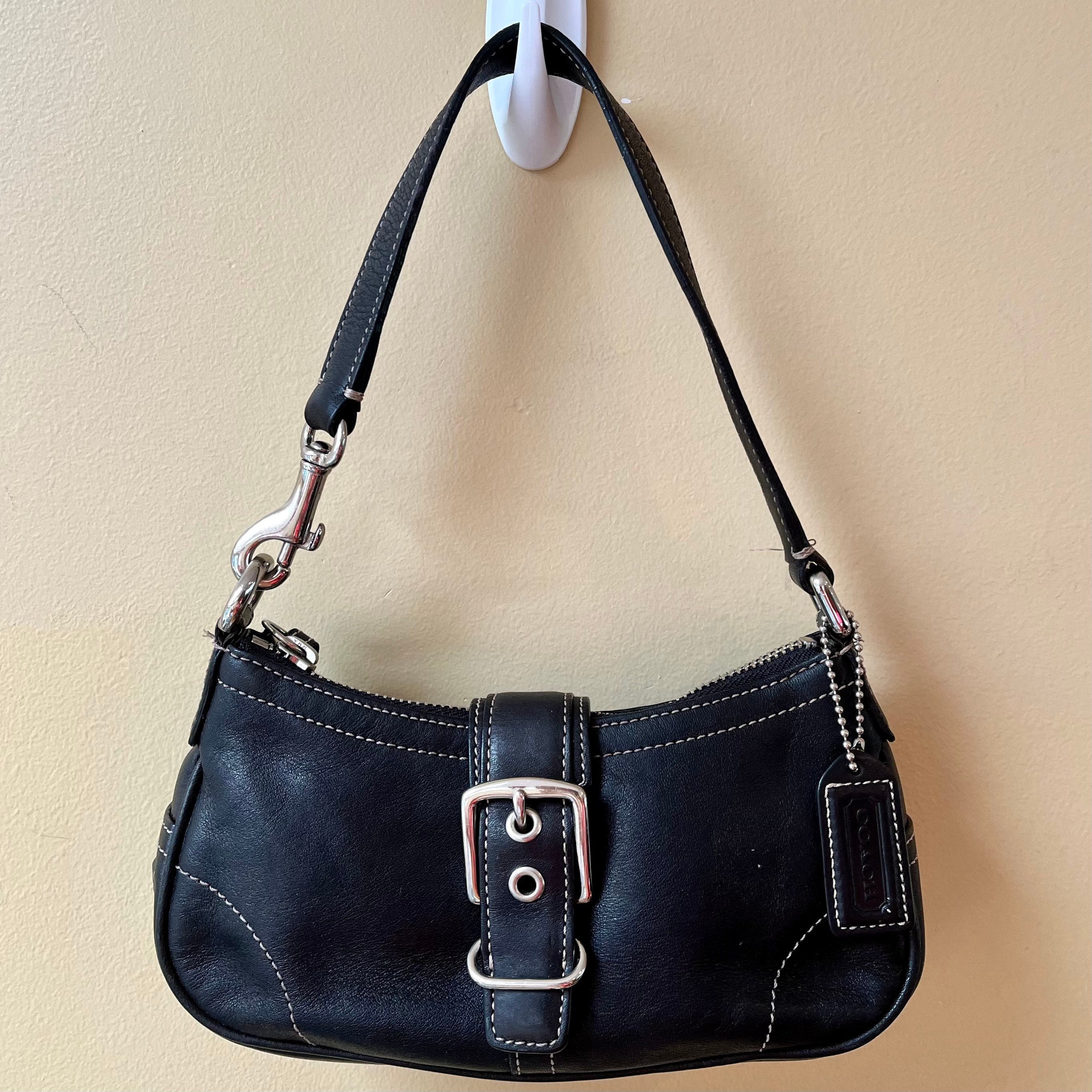 Coach Black Hampton Mini Shoulder Bag/Wristlet 7542 for Sale in