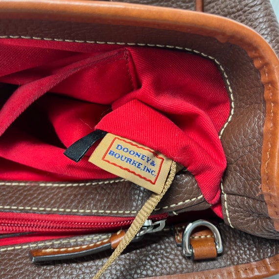 VINTAGE Dooney & Bourke Brown Pebbled Leather Satchel Purse 