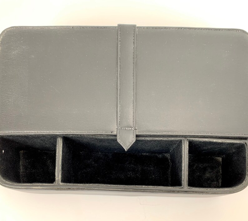 VINTAGE Black Faux Leather Jewelry Box Men's Jewelry Etsy