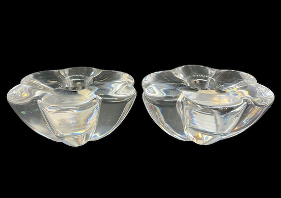 ヴィンテージ オレフォス クリスタル キャンドルホルダー