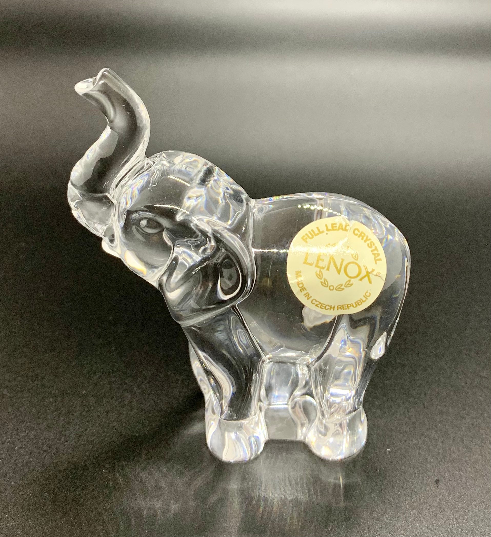 Lenox Clear Full Lead Crystal Elephant Figurine Czech Etsy
