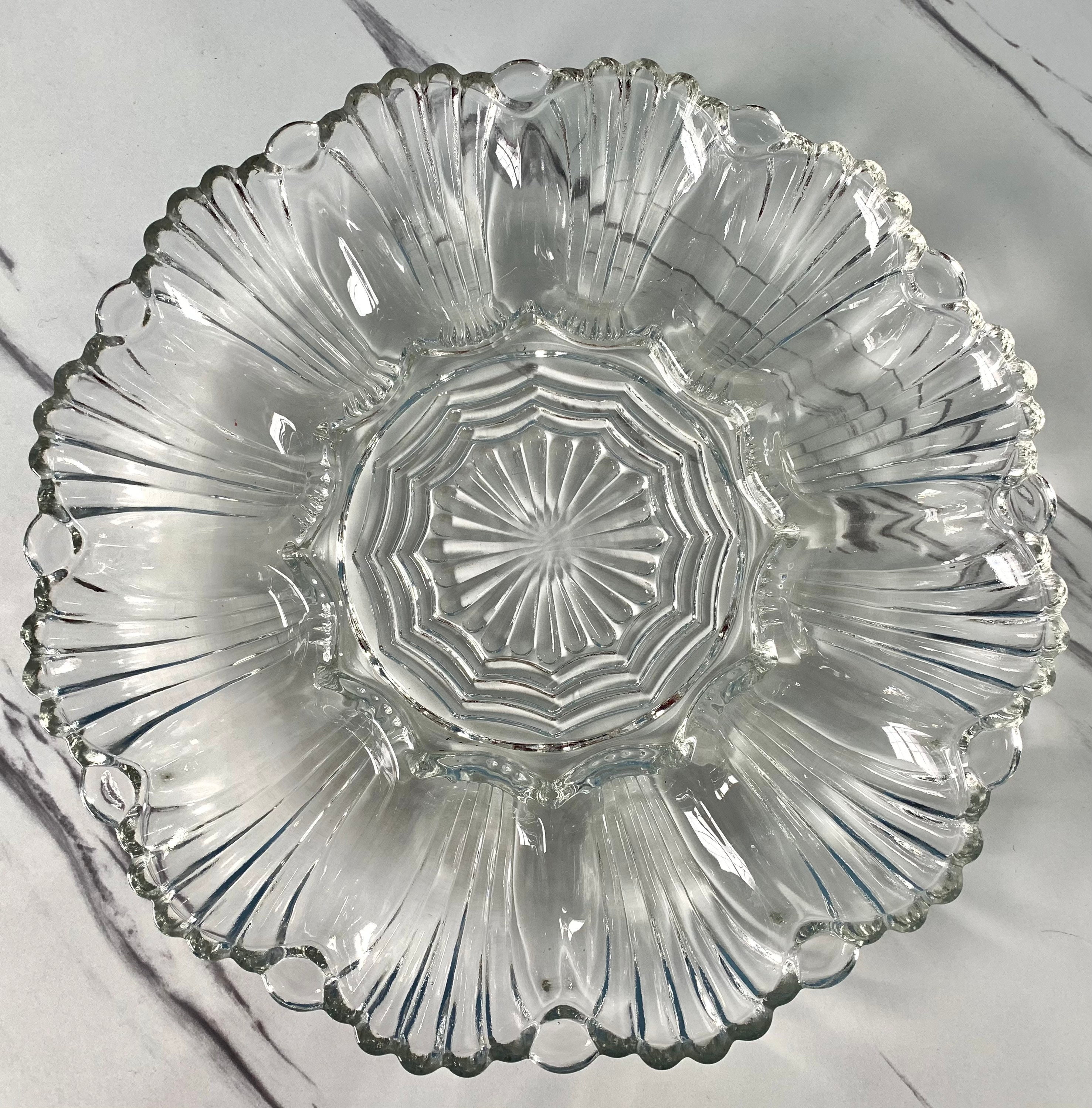 VINTAGE Anchor Hocking Clear Glass Deviled Egg Plate 896 - Etsy