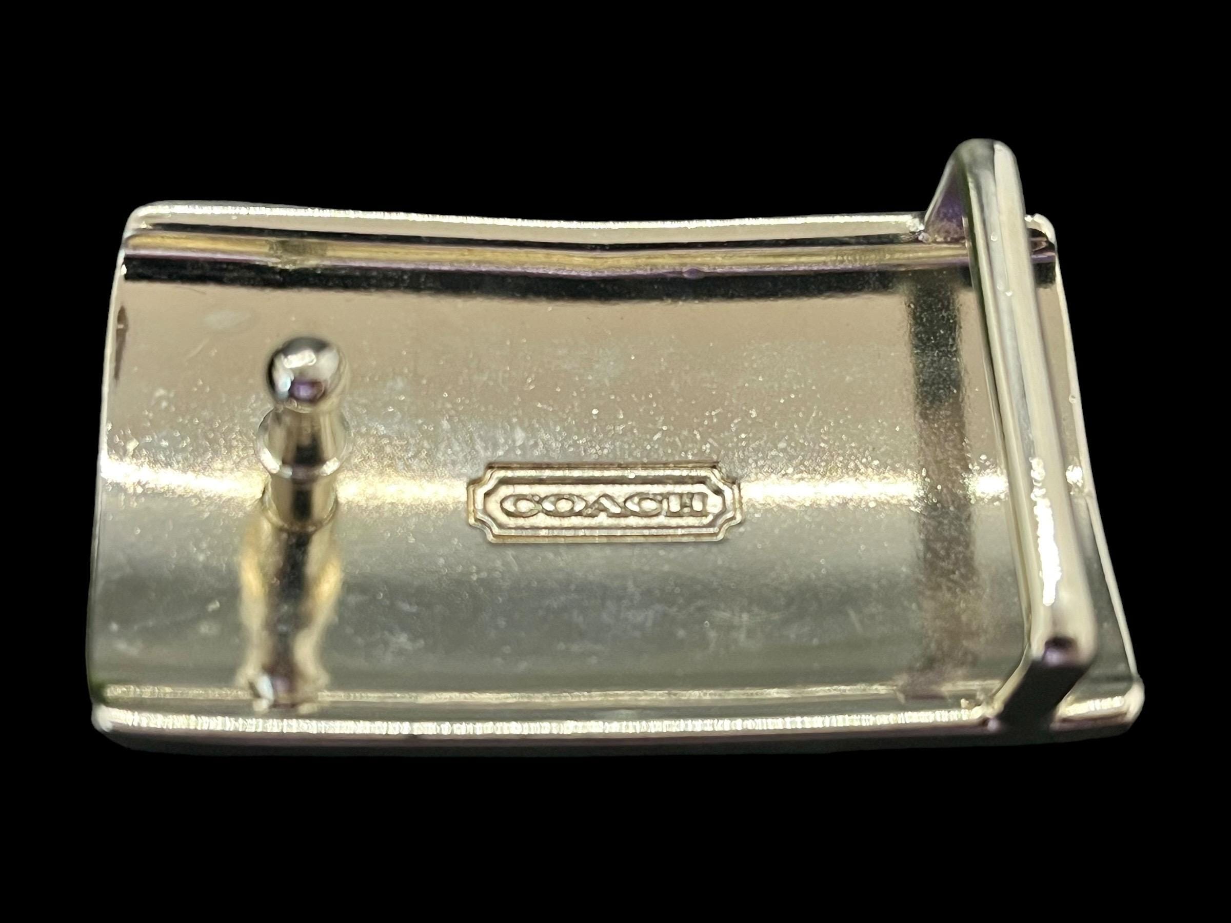 Vintage Coach Green Leather Belt With Silver Buckle (size  display picture 1