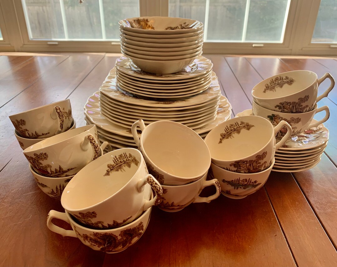 Vintage Johnson Brothers the Old Mill Dinnerware, Made in England