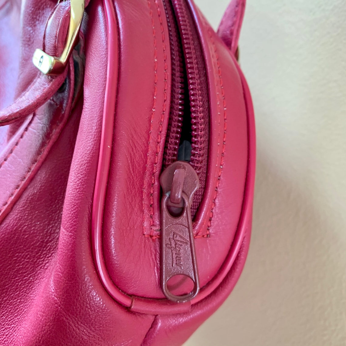 VINTAGE Etienne Aigner Dark Pink Shoulder Bag Soft Leather Etsy