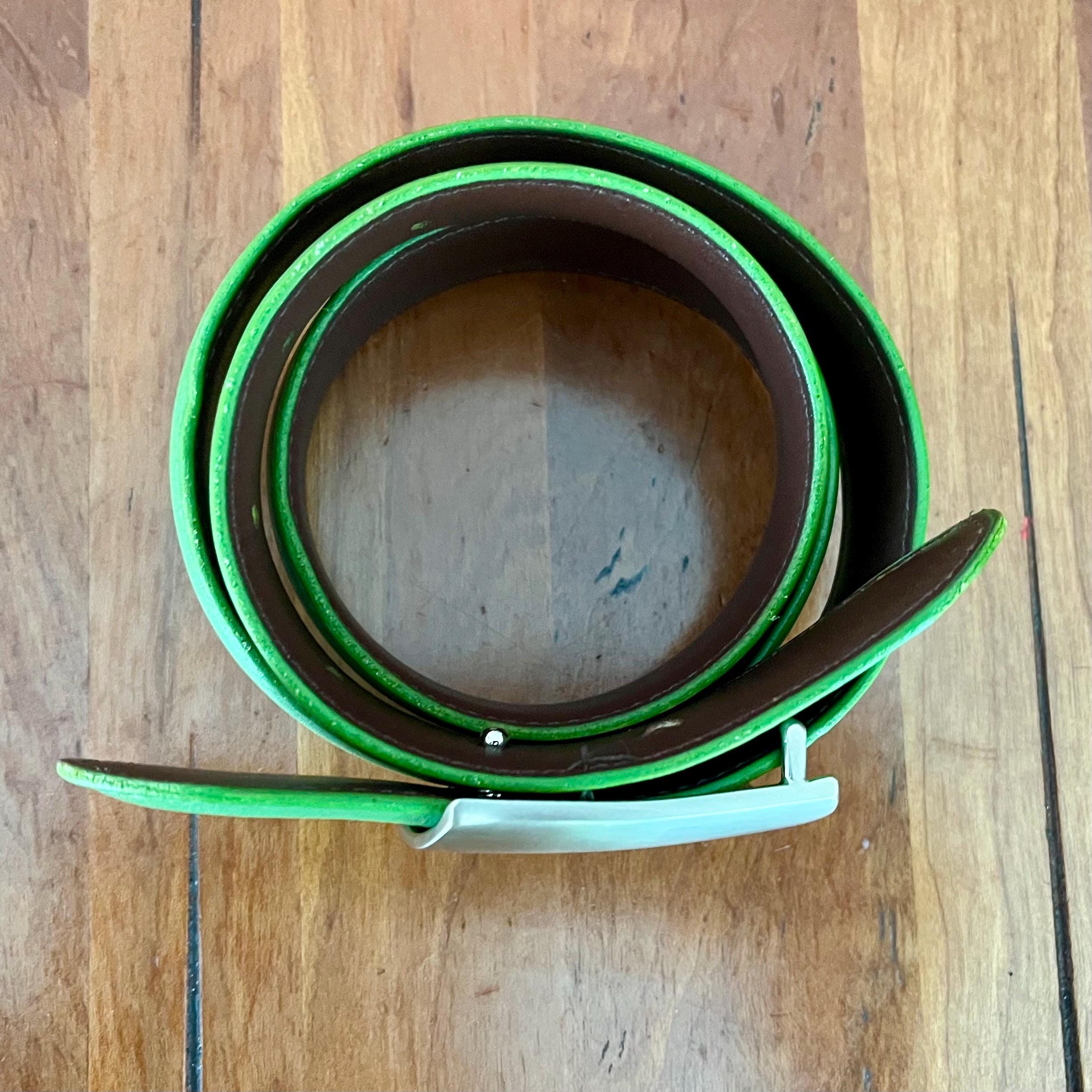 Coach Mint Green Leather Belt with Silver Buckle Vintage Coach Green Leather Belt With Silver Buckle (size  main image 3