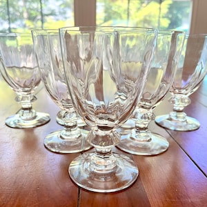 VINTAGE | Heisey Thin Blown Crystolite Clear Crystal Water Goblets | Set of 5+2 | 12oz | 1940s