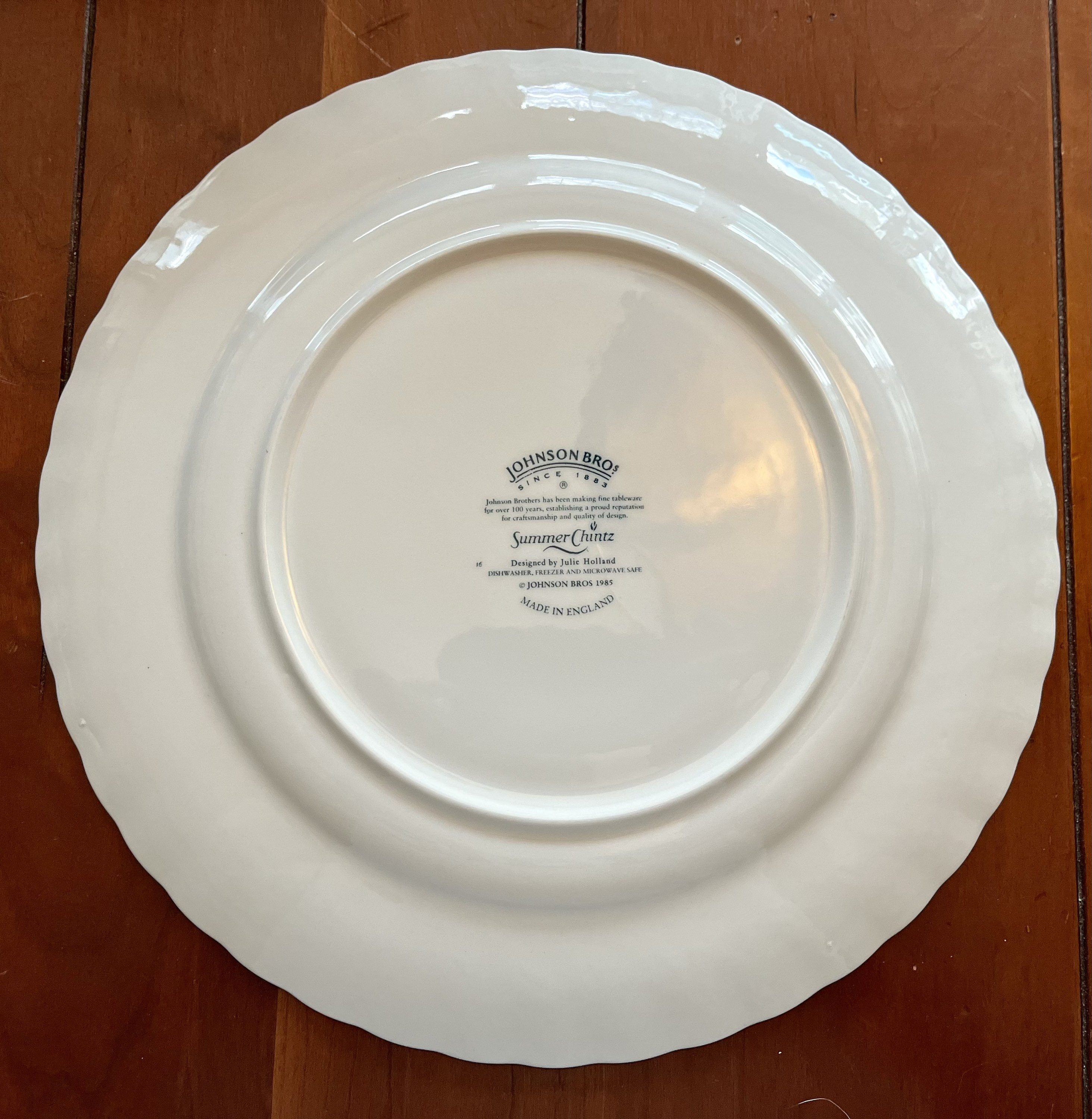 【johnson brothers】5点セット Vintage Johnson Brothers Summer Chintz Dinnerware: White Swirl