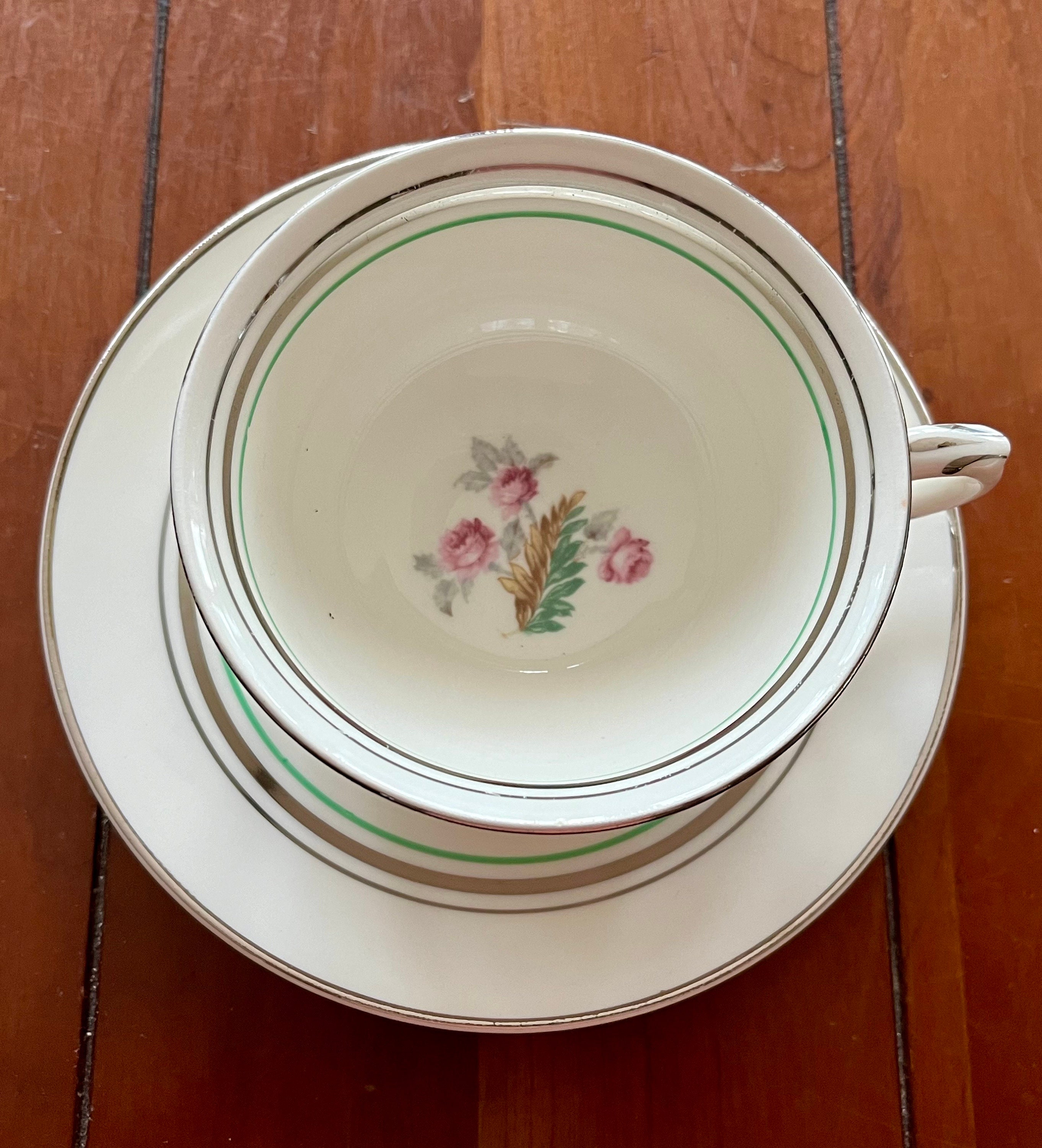 VINTAGE | Pope Gosser China #1219 | Pink Floral Center