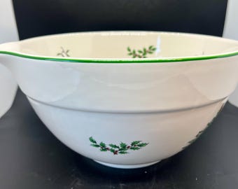 VINTAGE Spode Christmas Tree Large Mixing Batter Bowl Green