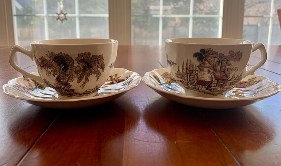 Vintage Johnson Brothers the Old Mill Dinnerware, Made in England