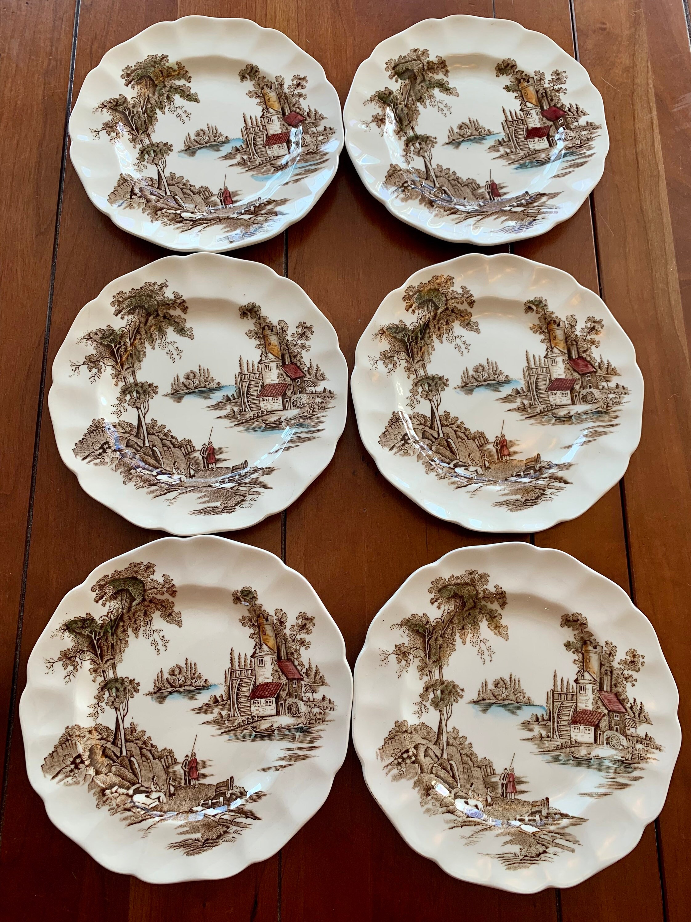 ヴィンテージ　Johnson Bros　サービングボウル　陶器　1900年前半頃 Vintage Johnson Brothers the Old Mill Dinnerware, Made in England