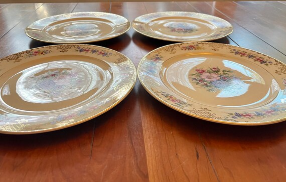 VINTAGE Rosenthal China Ivory Florinada Dinner Plates Set of 4 Floral  Pattern Gold Scrolls 11d - Etsy