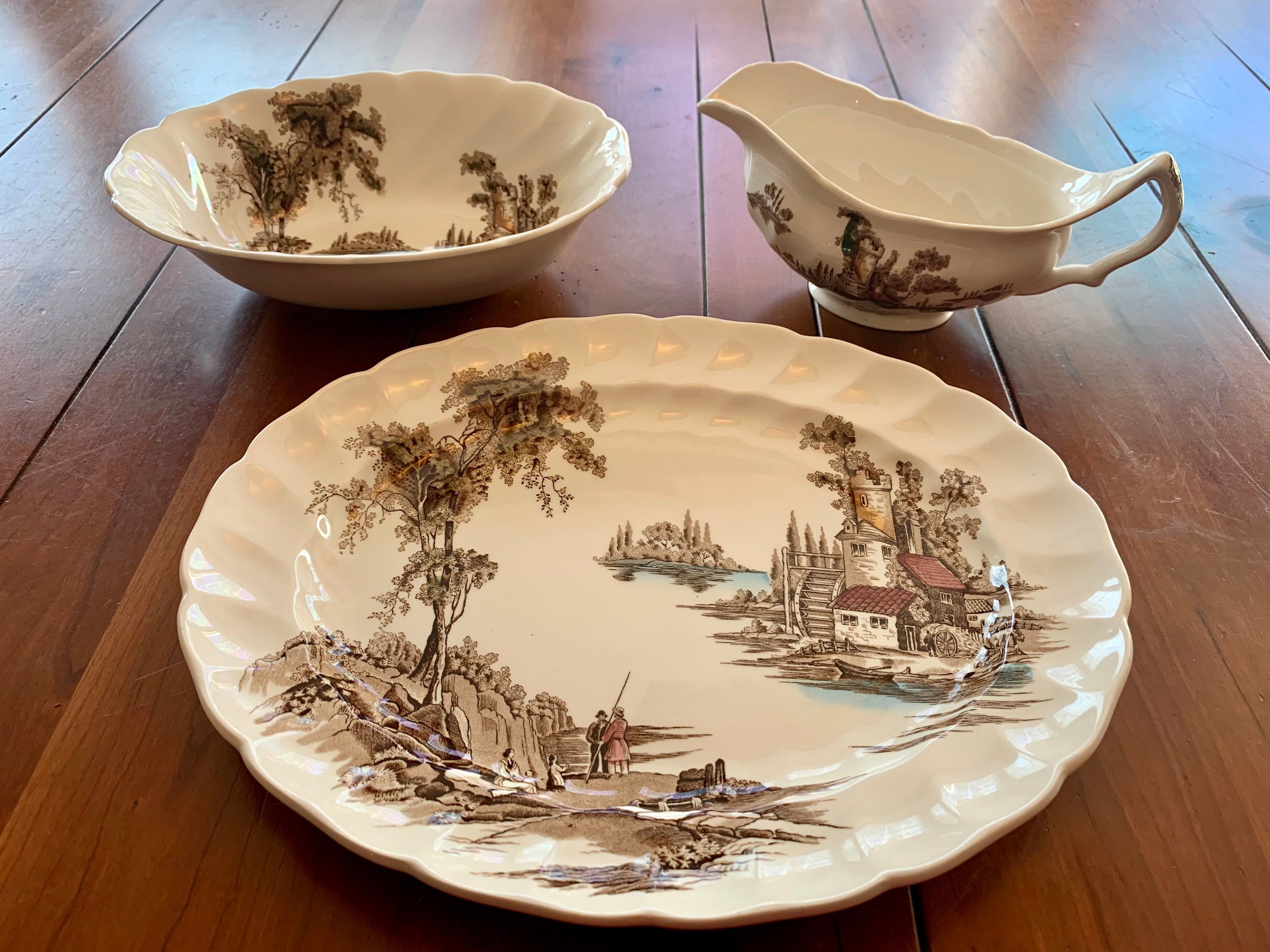 VINTAGE Johnson Brothers the Old Mill Various Dinnerware Etsy