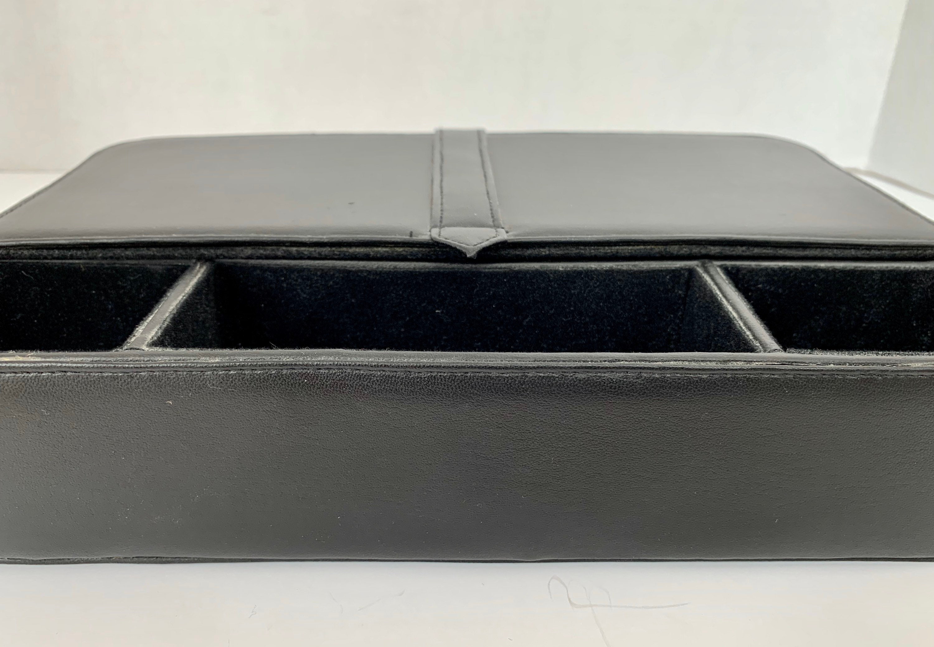 VINTAGE Black Faux Leather Jewelry Box Men's Jewelry Etsy