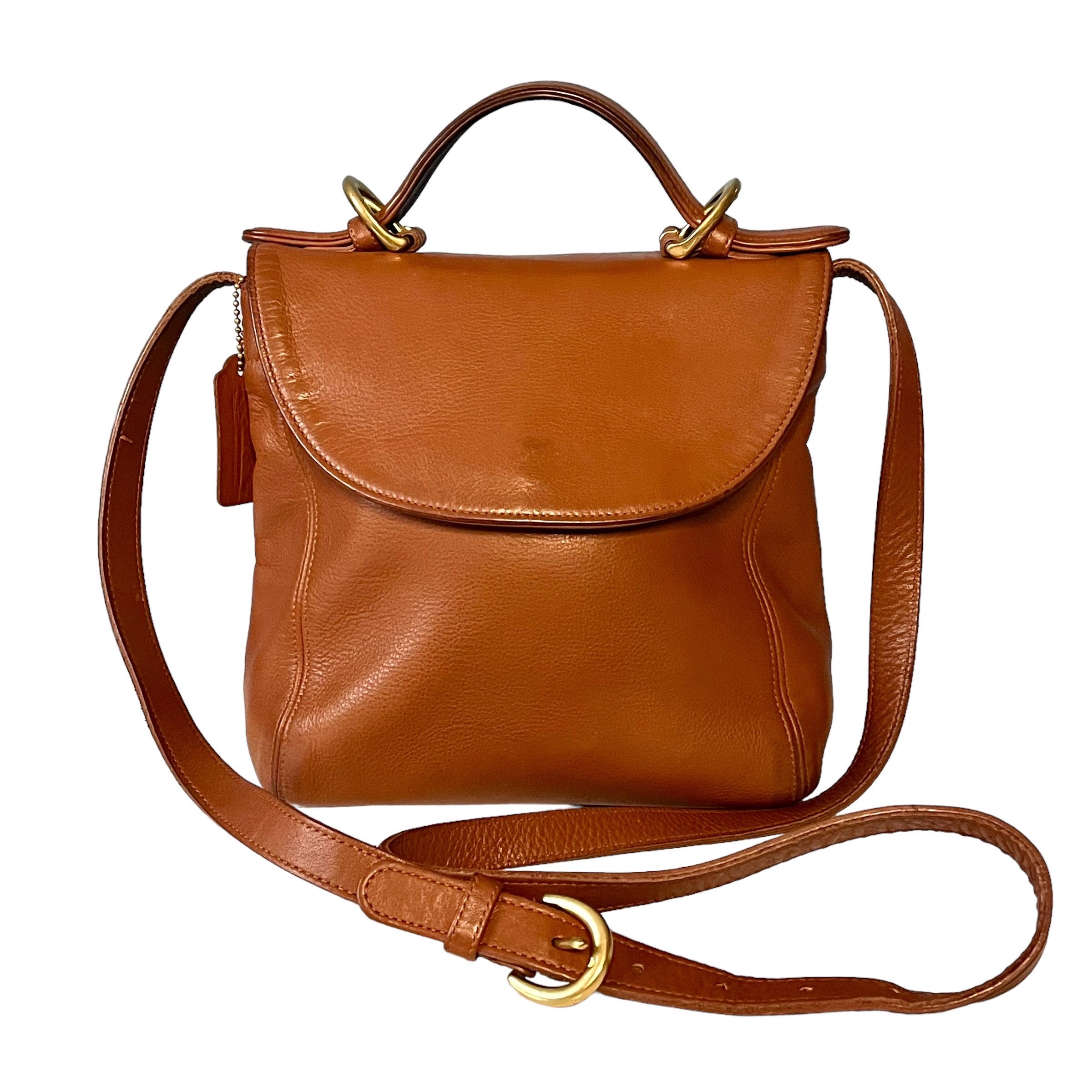 Vintage Coach Soho Legacy 4158 British Tan Leather Top Handle Crossbody Bag 1996 Vintage Coach Soho Handle Bag Style 4158 - Etsy main image 3