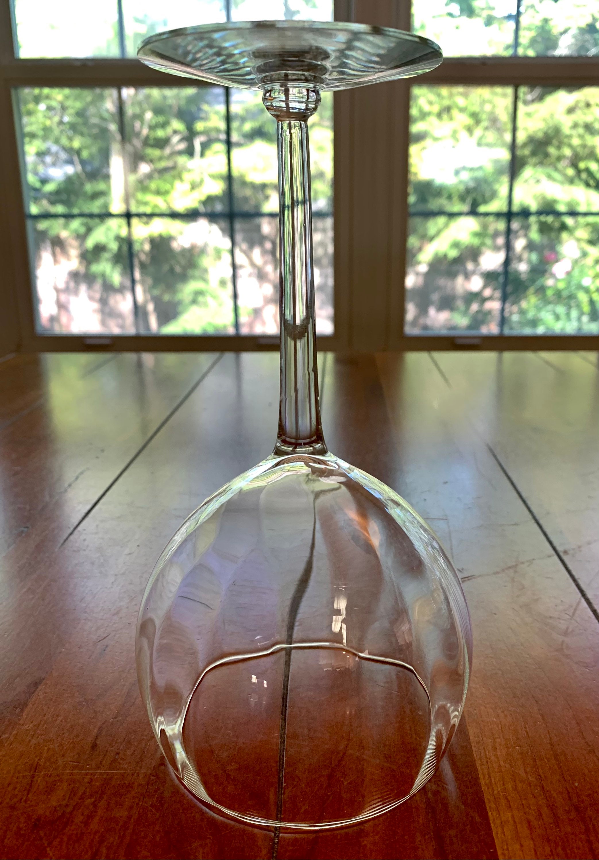 VINTAGE Set of 7 XLarge Clear Balloon Wine Glasses Optic Etsy