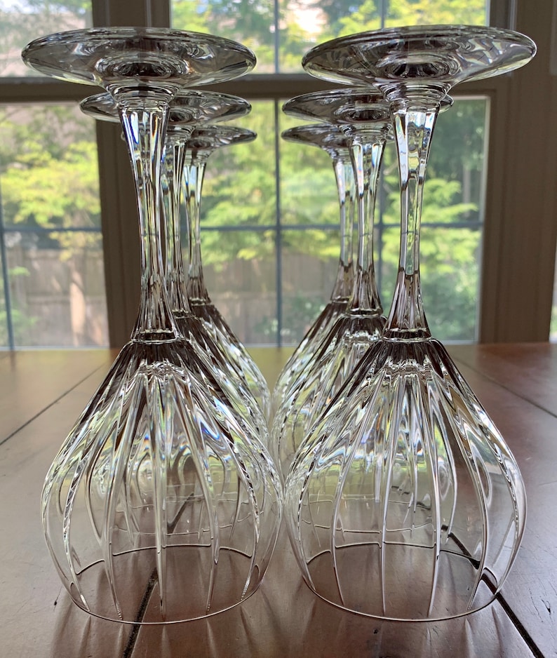 VINTAGE Set of 6 Mikasa INFINITY Crystal Water Glasses 61036 Etsy