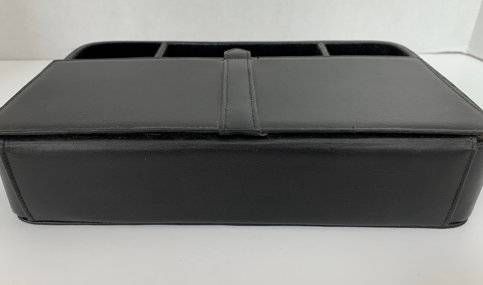 VINTAGE Black Faux Leather Jewelry Box Men's Jewelry Etsy