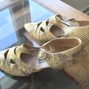 Vintage Maud Frizon Python Strappy Pumps 8.5 Womens