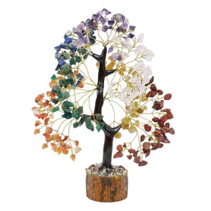 Seven Chakra Gemstone Tree, Natural  Gemstone Tree Handmade Natural Gemstone Tree in 300 chips Tree
