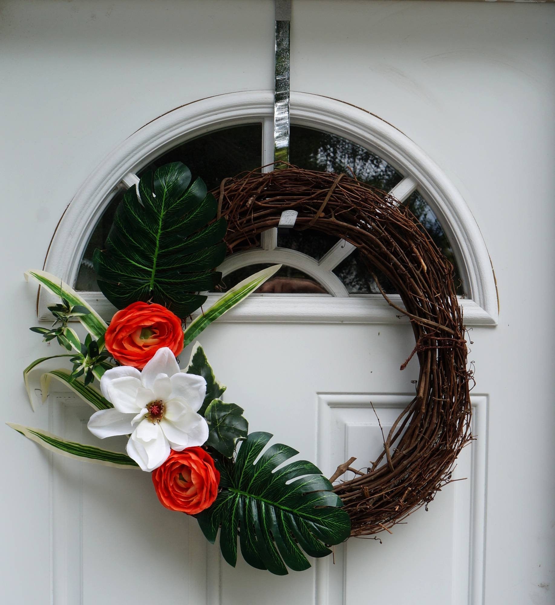 Front door wreath Wreath for front door Everyday door hanger, Gift for her Front door hanger Magnolia door hanger Summer wreath