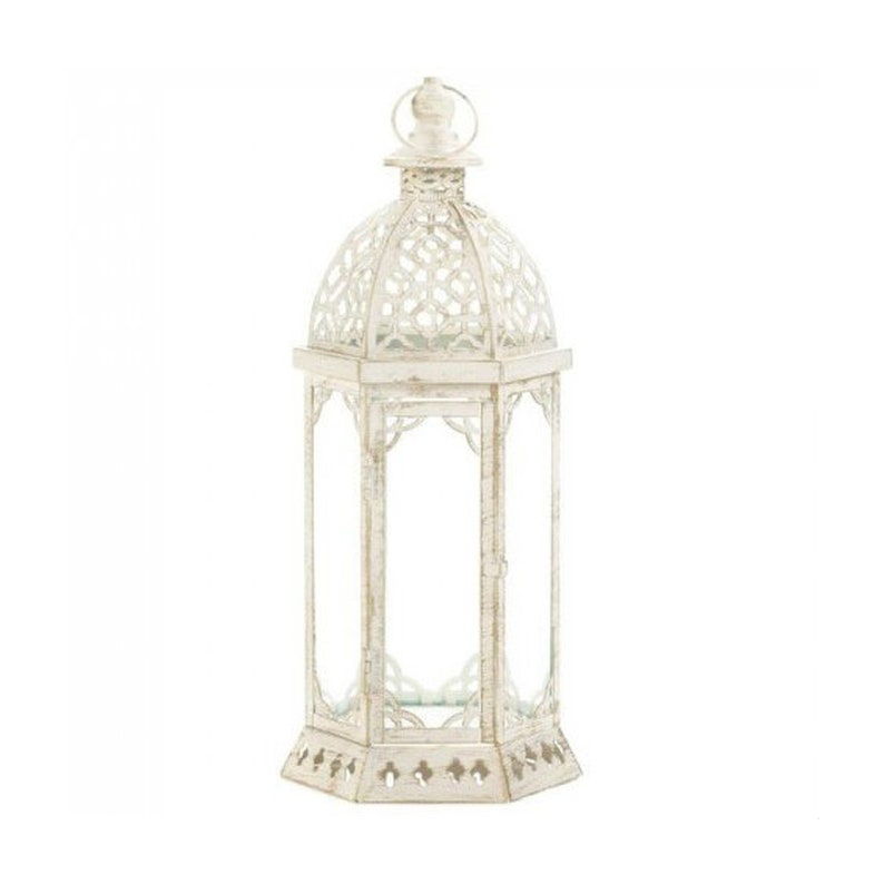 Vintage-Look Distressed Candle Lantern 16 inches