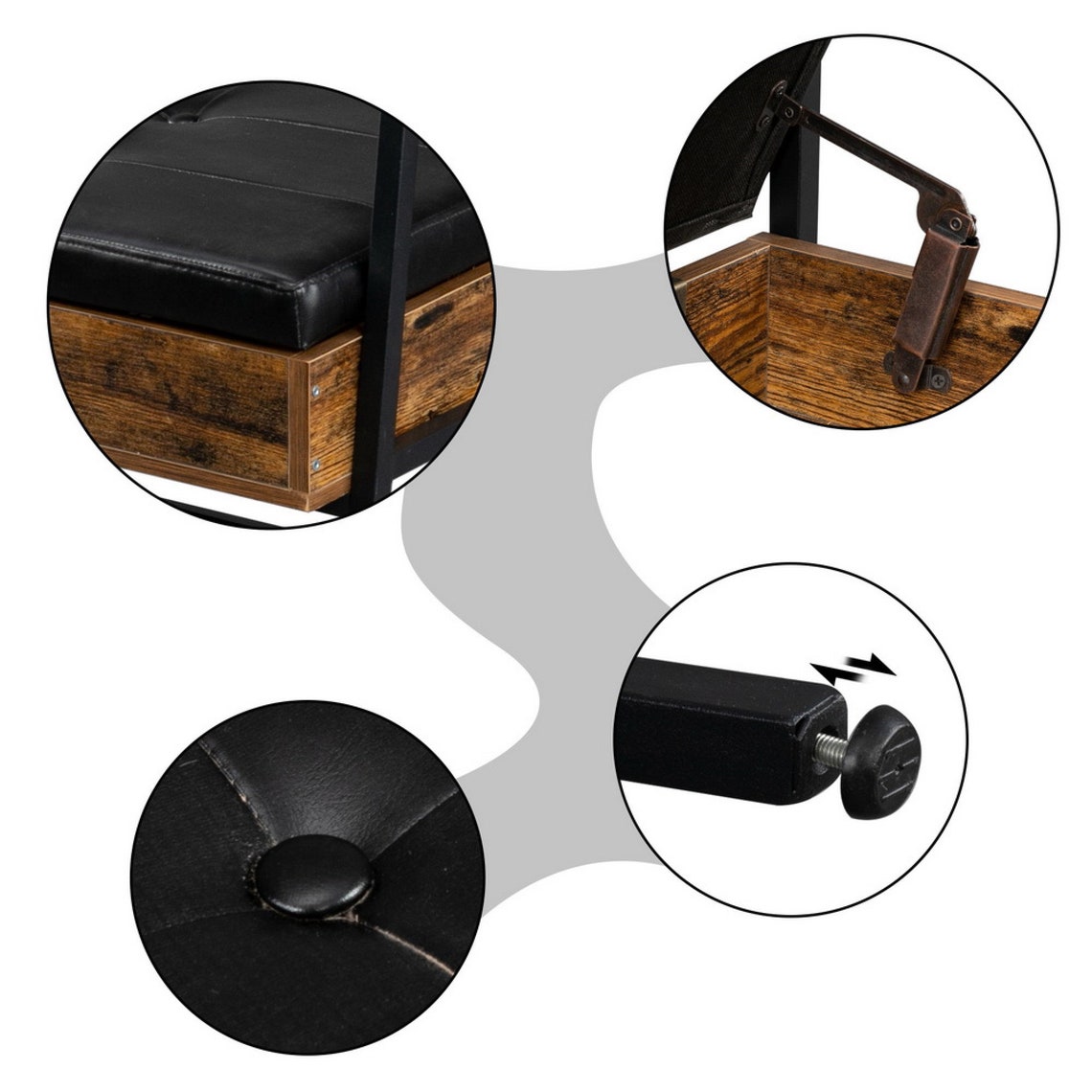 Entrada de estilo vintage industrial banco de almacenamiento | Etsy