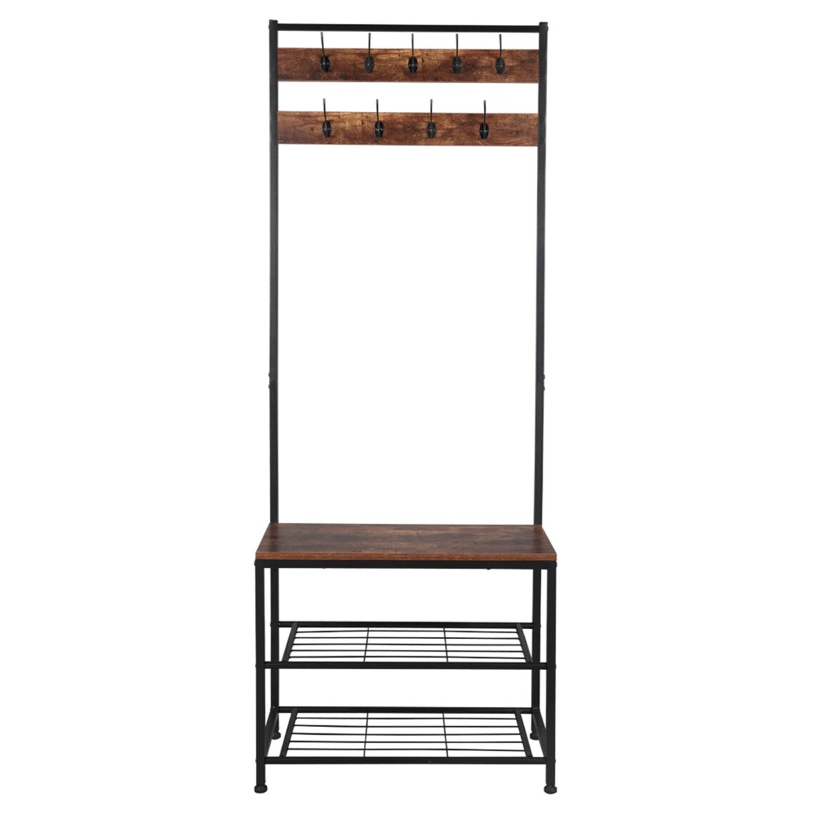 Industrial Vintage Style Entryway Coat Hanger with Shoe Bench Etsy