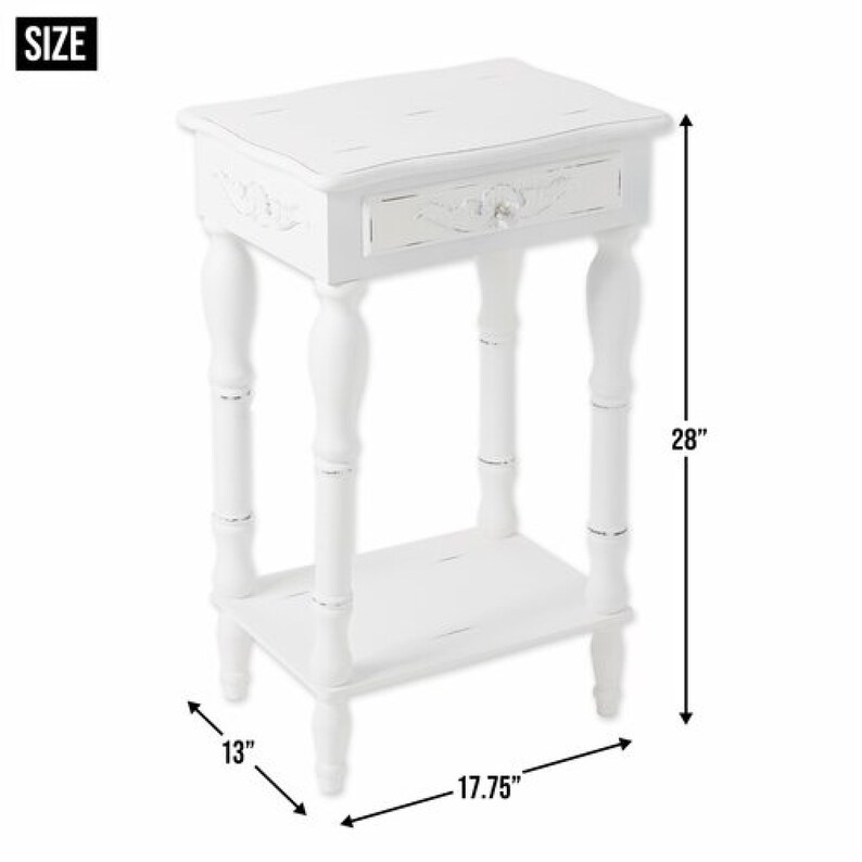 Carved White Side Table Etsy