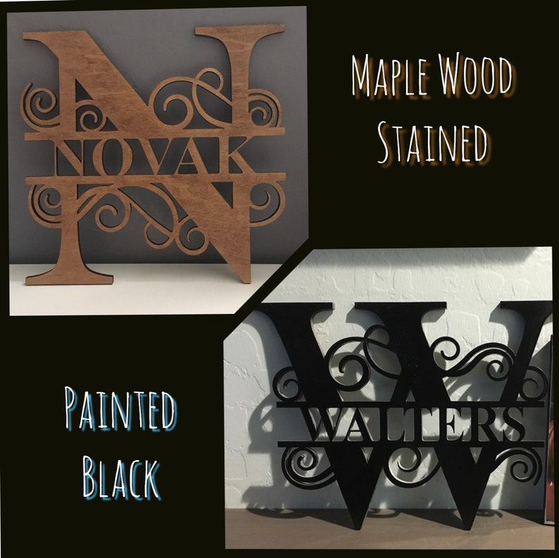 Wooden Laser Cut Custom Monogram Letters Personalized Decor Etsy