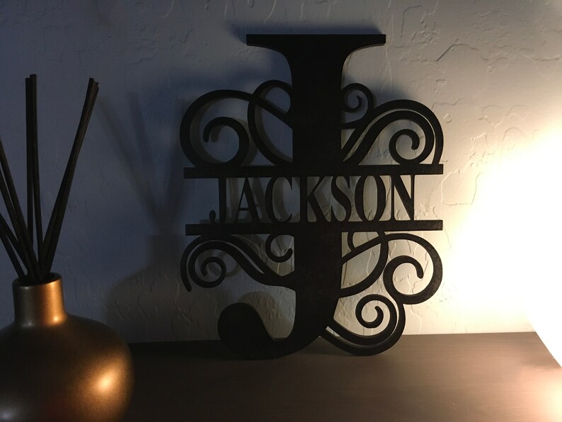 Wooden Laser Cut Custom Monogram Letters Personalized Decor Etsy