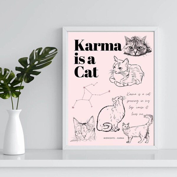Karma is a Cat Poster - Etsy