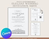 Elegant Wedding Invitation Suite - RSVP & Details Card, Classic Invitation