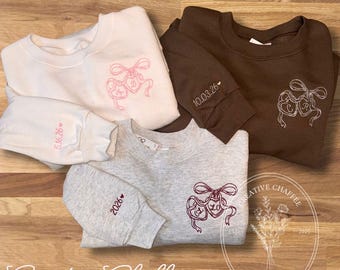 Bride to Be Embroidered Crewneck | Personalized Locket Sweatshirt | Custom Initials | Wedding Date on Sleeve | Bridal Gift | Engagement Gift