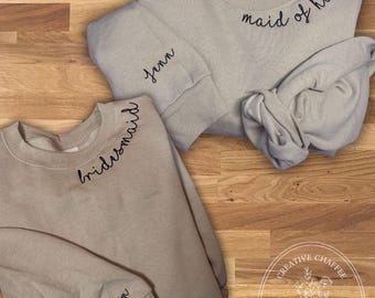 Custom Embroidered Bridal Party Crewnecks
