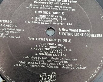 1976 Electric Light Orchestra ELO A New World Record UA
