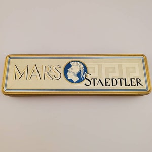 One Dozen 3H Mars Staedtler 2886 Pencils in original tin, Art Pencils, German Pencils, Vintage Drawing Pencils, Drafting Pencils