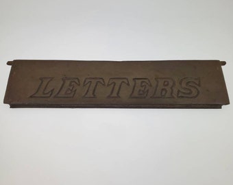 1960s LETTERS Brass Mailbox Slot, Vintage Mail