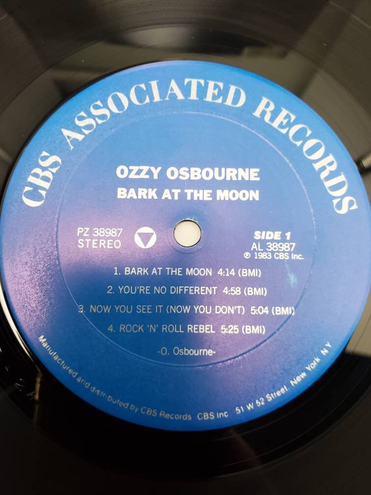 1983 Ozzy Osbourne Bark at the Moon LP BL 38987 PZ Cbs