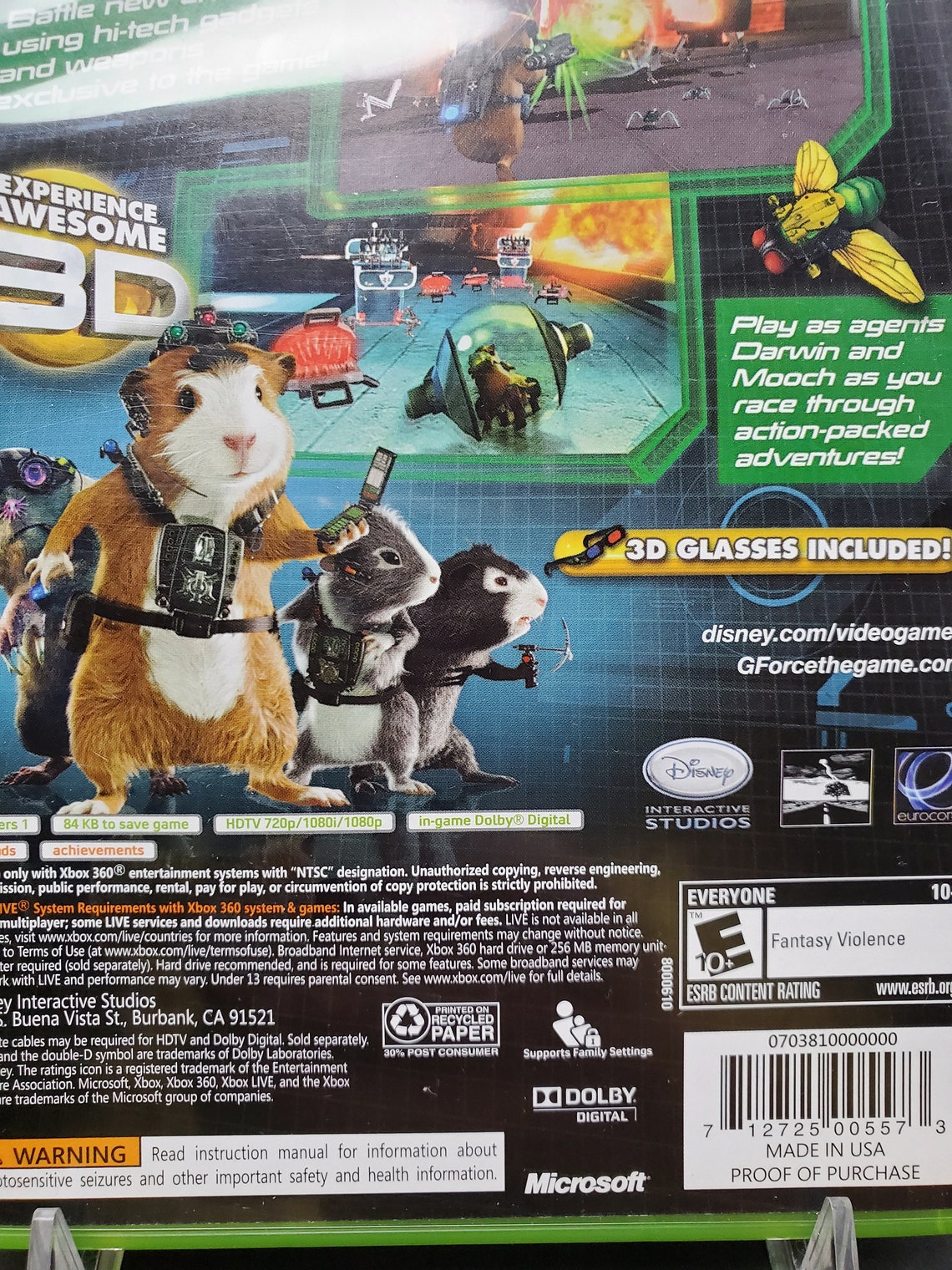 Xbox 360 G Force Disney 3D Xbox Live Microsoft Video Game CD Etsy
