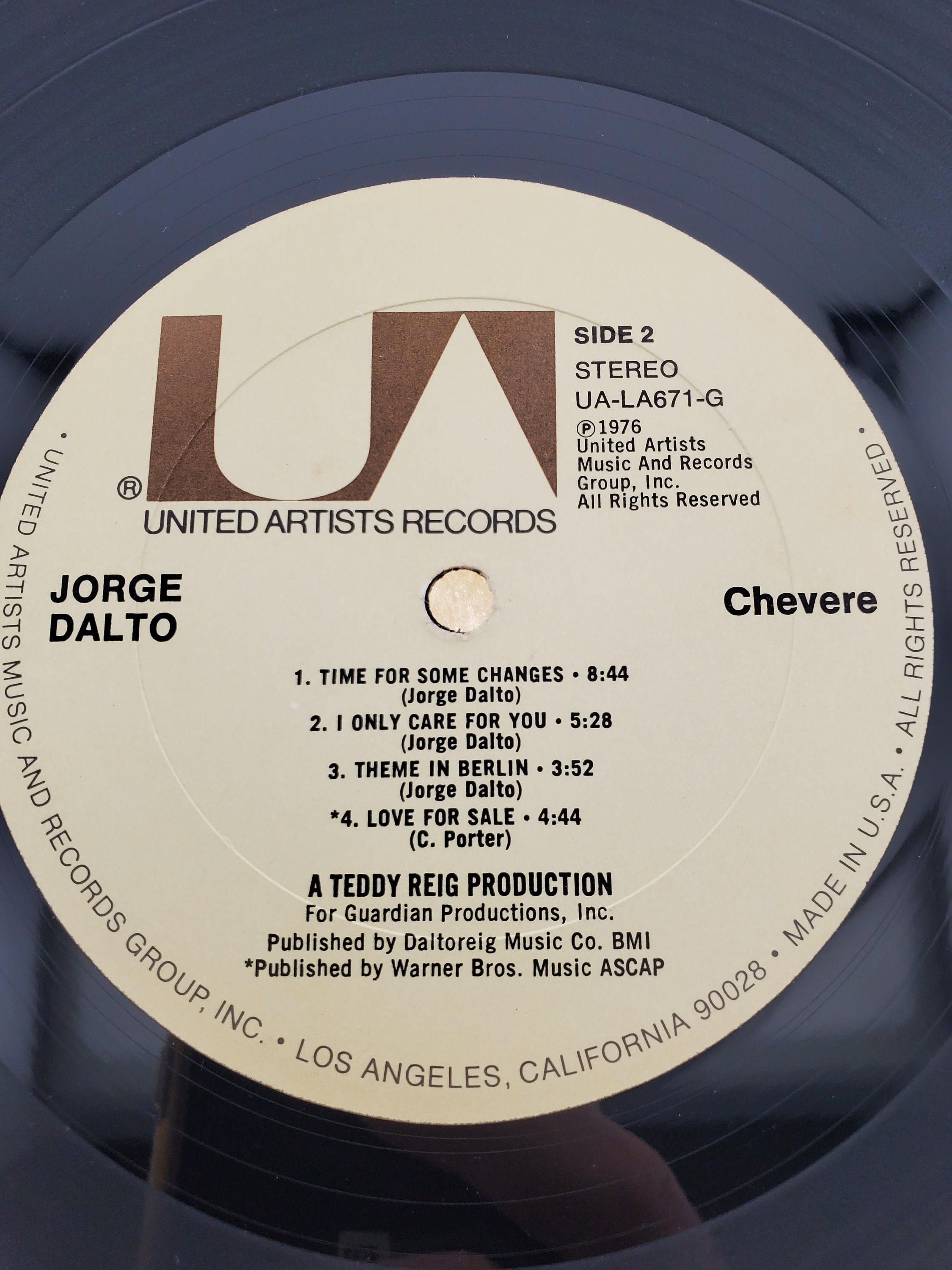 1976 Jorge Dalto LP Chevere Stereo Vinyl Record Album UA LA 671 G 
