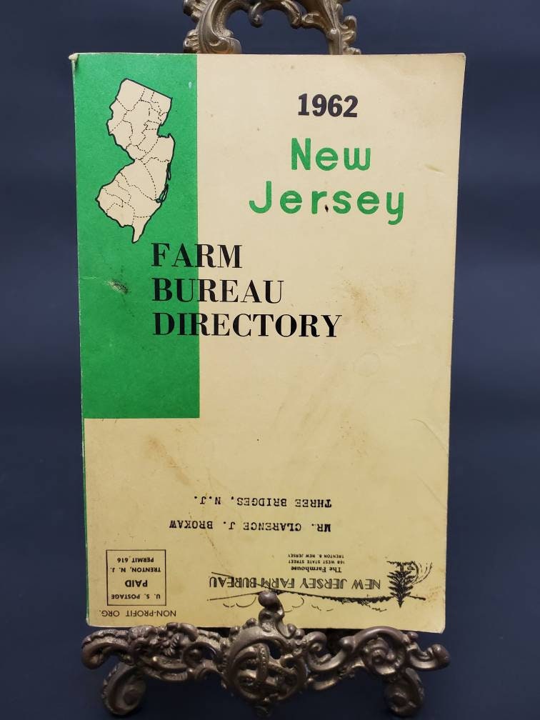 1962 New Jersey Farm Bureau Directory the Farmhouse Trenton Etsy