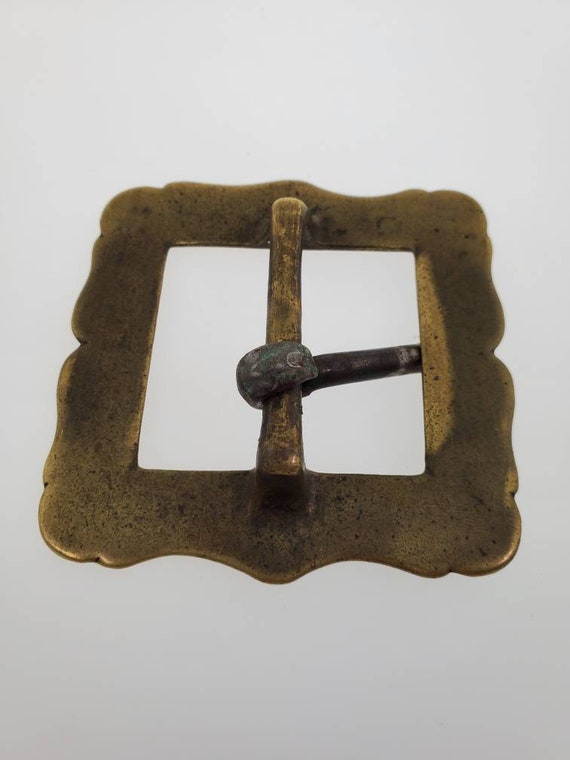 1970s 1 5/8" opening Chunky Brass Belt Buckle - image 5