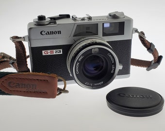 1970s Canon 35mm Film Canonet QL17 GIII QL 40mm Rangefinder Camera with Canon Strap