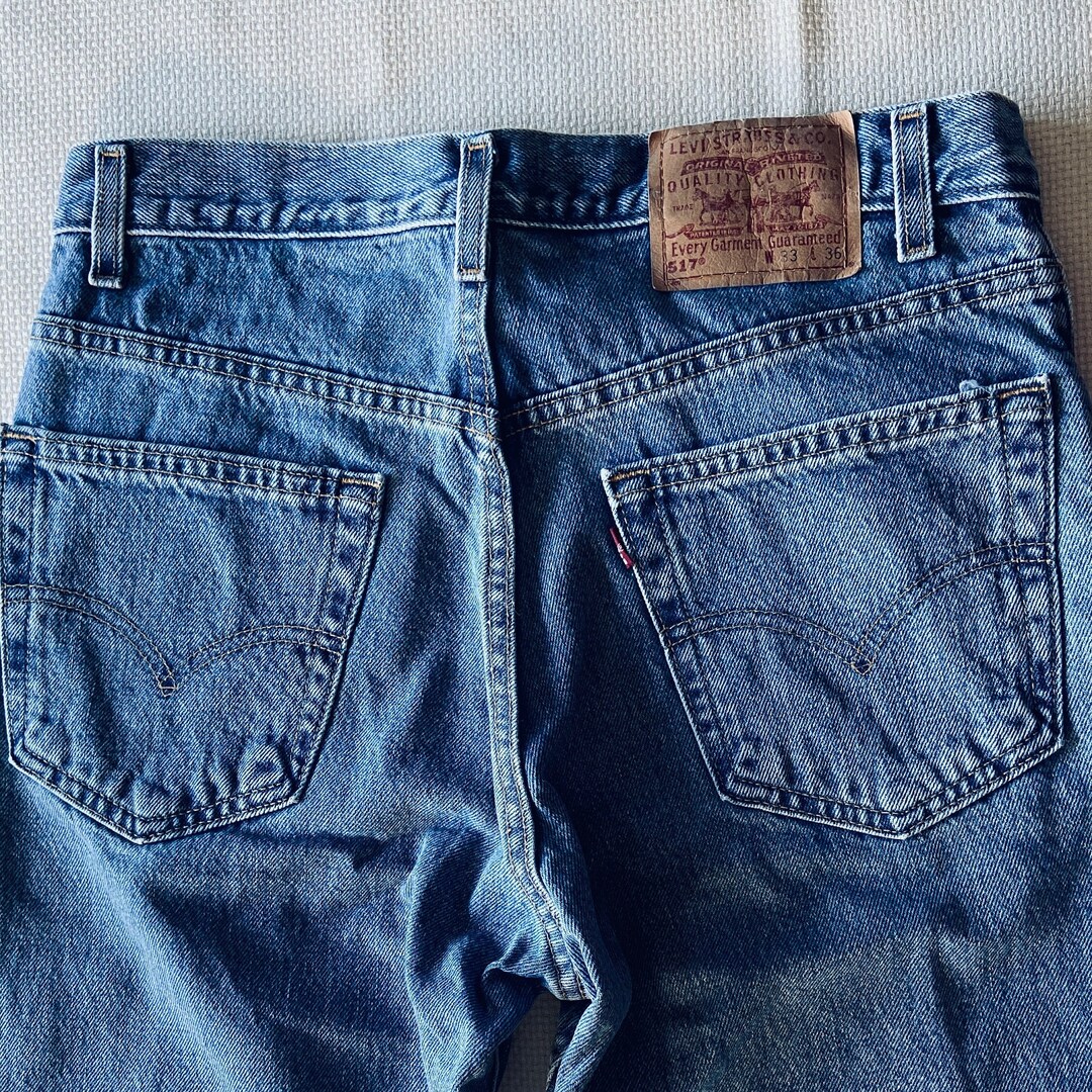 32 X 36, Vintage 90s Levis Jeans, 517 Boot Cut Jeans, Medium Wash